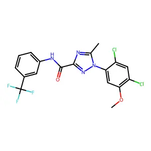 1-(2,4-dichloro-5-methoxyphenyl)-5-methyl-N-[3-(trifluoromethyl)phenyl]-1H-1,2,4-triazole-3-carboxamide structure