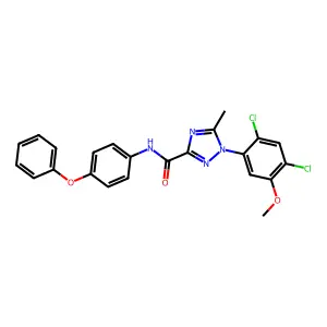 1-(2,4-dichloro-5-methoxyphenyl)-5-methyl-N-(4-phenoxyphenyl)-1H-1,2,4-triazole-3-carboxamide structure