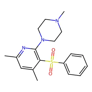 1-[3-(benzenesulfonyl)-4,6-dimethylpyridin-2-yl]-4-methylpiperazine structure