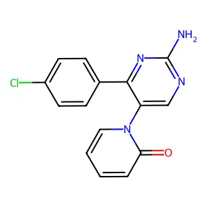 1-[2-amino-4-(4-chlorophenyl)pyrimidin-5-yl]pyridin-2-one structure