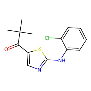 1-[2-(2-chloroanilino)-1,3-thiazol-5-yl]-2,2-dimethylpropan-1-one structure