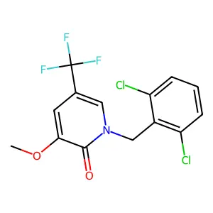 1-(2,6-dichlorobenzyl)-3-methoxy-5-(trifluoromethyl)-2(1H)-pyridinone structure