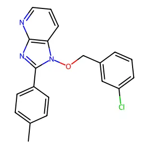 1-[(3-chlorophenyl)methoxy]-2-(4-methylphenyl)imidazo[4,5-b]pyridine structure