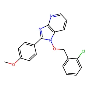 1-[(2-chlorophenyl)methoxy]-2-(4-methoxyphenyl)imidazo[4,5-b]pyridine structure