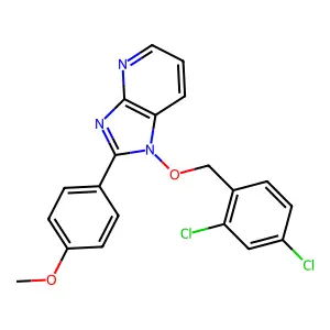 1-[(2,4-dichlorophenyl)methoxy]-2-(4-methoxyphenyl)imidazo[4,5-b]pyridine structure
