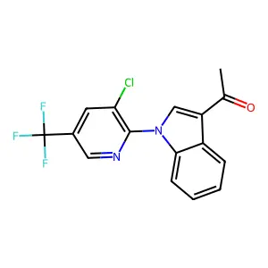 1-[1-[3-chloro-5-(trifluoromethyl)-2-pyridinyl]indol-3-yl]ethanone structure