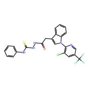 1-[[2-[1-[3-chloro-5-(trifluoromethyl)-2-pyridinyl]indol-3-yl]acetyl]amino]-3-phenylthiourea structure