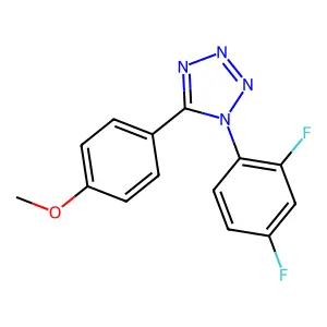 1-(2,4-difluorophenyl)-5-(4-methoxyphenyl)tetrazole structure