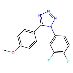 1-(3,4-difluorophenyl)-5-(4-methoxyphenyl)-1H-1,2,3,4-tetraazole structure