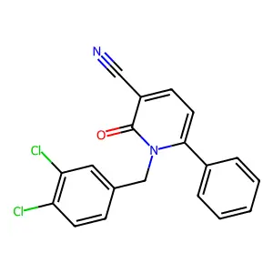 1-(3,4-dichlorobenzyl)-2-oxo-6-phenyl-1,2-dihydro-3-pyridinecarbonitrile structure