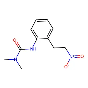 1,1-dimethyl-3-[2-(2-nitroethyl)phenyl]urea structure