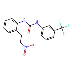 1-[2-(2-nitroethyl)phenyl]-3-[3-(trifluoromethyl)phenyl]urea structure