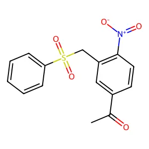 1-[3-(benzenesulfonylmethyl)-4-nitrophenyl]ethanone structure