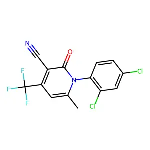 1-(2,4-dichlorophenyl)-6-methyl-2-oxo-4-(trifluoromethyl)pyridine-3-carbonitrile structure