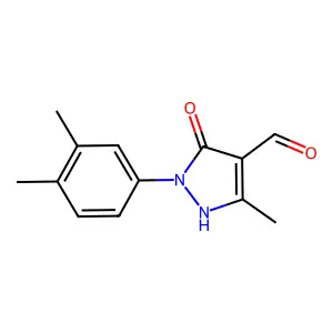 1-(3,4-dimethylphenyl)-3-methyl-5-oxo-3-pyrazolin-4-carbaldehyde structure