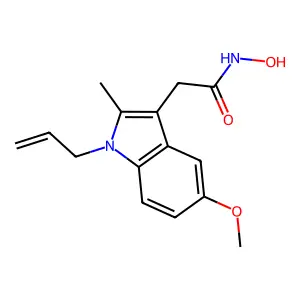 N-hydroxy-2-(5-methoxy-2-methyl-1-prop-2-enylindol-3-yl)acetamide structure