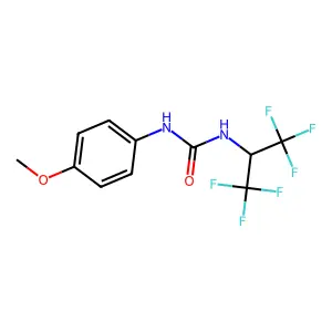 1-(1,1,1,3,3,3-hexafluoropropan-2-yl)-3-(4-methoxyphenyl)urea structure