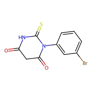 1-(3-bromophenyl)-2-thioxodihydropyrimidine-4,6(1H,5H)-dione structure