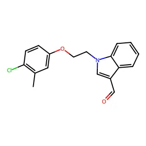 1-[2-(4-chloro-3-methylphenoxy)ethyl]-1H-indole-3-carbaldehyde structure