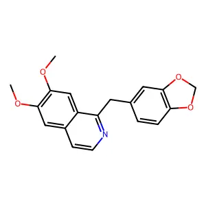 1-(1,3-benzodioxol-5-ylmethyl)-6,7-dimethoxyisoquinoline structure