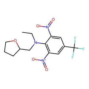 N-ethyl-2,6-dinitro-N-(oxolan-2-ylmethyl)-4-(trifluoromethyl)aniline structure