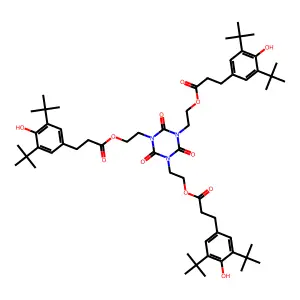 2-[3,5-bis[2-[3-(3,5-ditert-butyl-4-hydroxyphenyl)propanoyloxy]ethyl]-2,4,6-trioxo-1,3,5-triazinan-1-yl]ethyl 3-(3,5-ditert-butyl-4-hydroxyphenyl)propanoate structure
