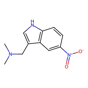 N,N-dimethyl-1-(5-nitro-1H-indol-3-yl)methanamine structure