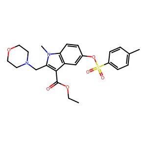 ethyl 1-methyl-2-(morpholinomethyl)-5-(tosyloxy)-1H-indole-3-carboxylate structure