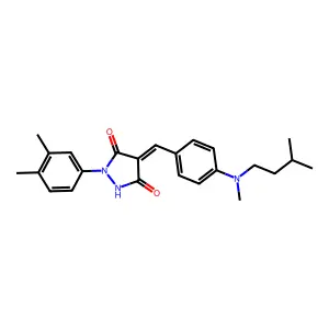 1-(3,4-dimethylphenyl)-4-{4-[isopentyl(methyl)amino]benzylidene}-3,5-pyrazolidinedione structure