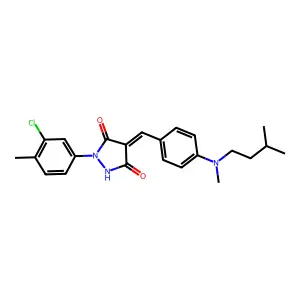 1-(3-chloro-4-methylphenyl)-4-{4-[isopentyl(methyl)amino]benzylidene}-3,5-pyrazolidinedione structure