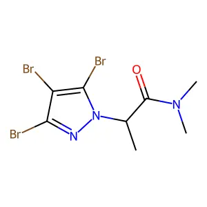 N,N-dimethyl-2-(3,4,5-tribromopyrazol-1-yl)propanamide structure