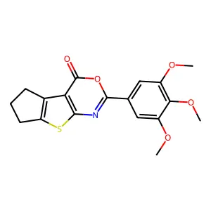 10-(3,4,5-trimethoxyphenyl)-11-oxa-7-thia-9-azatricyclo[6.4.0.02,6]dodeca-1(8),2(6),9-trien-12-one structure