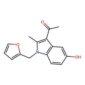 1-(1-(furan-2-ylmethyl)-5-hydroxy-2-methyl-1H-indol-3-yl)ethanone structure