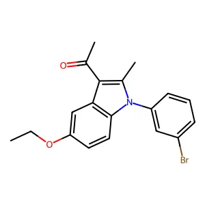 1-[1-(3-bromophenyl)-5-ethoxy-2-methyl-1H-indol-3-yl]ethanone structure