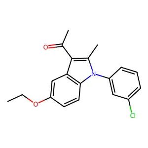 1-[1-(3-chlorophenyl)-5-ethoxy-2-methylindol-3-yl]ethanone structure