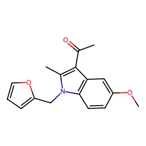 1-(1-(furan-2-ylmethyl)-5-methoxy-2-methyl-1H-indol-3-yl)ethanone structure