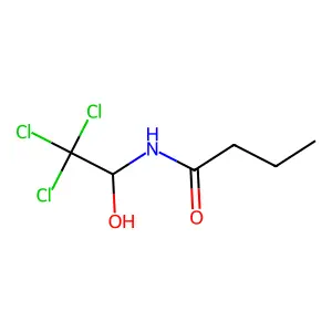 N-(2,2,2-trichloro-1-hydroxyethyl)butanamide structure