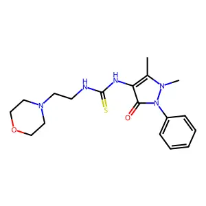 1-(1,5-dimethyl-3-oxo-2-phenylpyrazol-4-yl)-3-(2-morpholin-4-ylethyl)thiourea structure