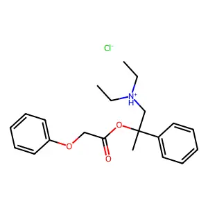 diethyl-[2-(2-phenoxyacetyl)oxy-2-phenylpropyl]azanium chloride structure