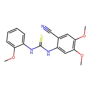 1-(2-cyano-4,5-dimethoxyphenyl)-3-(2-methoxyphenyl)thiourea structure