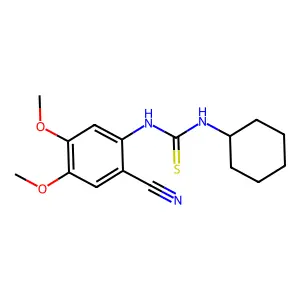 1-(2-cyano-4,5-dimethoxyphenyl)-3-cyclohexylthiourea structure