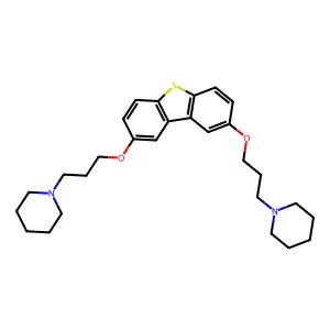 1-[3-[8-(3-piperidin-1-ylpropoxy)dibenzothiophen-2-yl]oxypropyl]piperidine structure