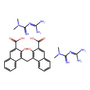 4,4'-methylenebis[3-hydroxy-2-naphthoic] acid, compound with 1,1-dimethylbiguanide (1:2) structure