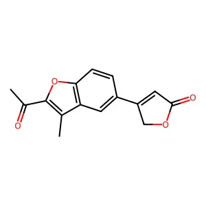 3-(2-acetyl-3-methyl-1-benzofuran-5-yl)-2H-furan-5-one structure