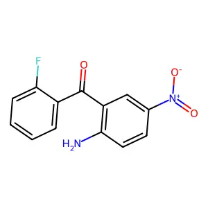 (2-amino-5-nitrophenyl)-(2-fluorophenyl)methanone structure