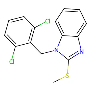 1-[(2,6-dichlorophenyl)methyl]-2-methylsulfanylbenzimidazole structure