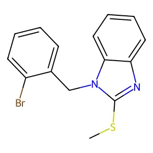 1-[(2-bromophenyl)methyl]-2-methylsulfanylbenzimidazole structure