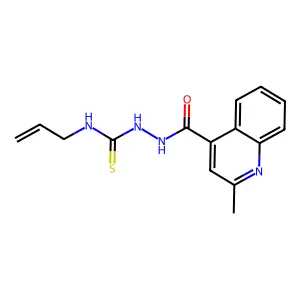 1-[(2-methylquinoline-4-carbonyl)amino]-3-prop-2-enylthiourea structure