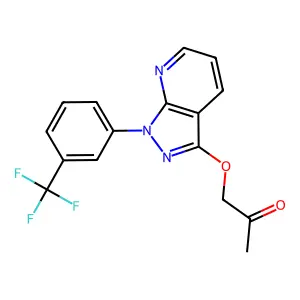 1-[1-[3-(trifluoromethyl)phenyl]pyrazolo[5,4-b]pyridin-3-yl]oxypropan-2-one structure