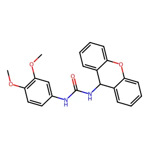 1-(3,4-dimethoxyphenyl)-3-(9H-xanthen-9-yl)urea structure